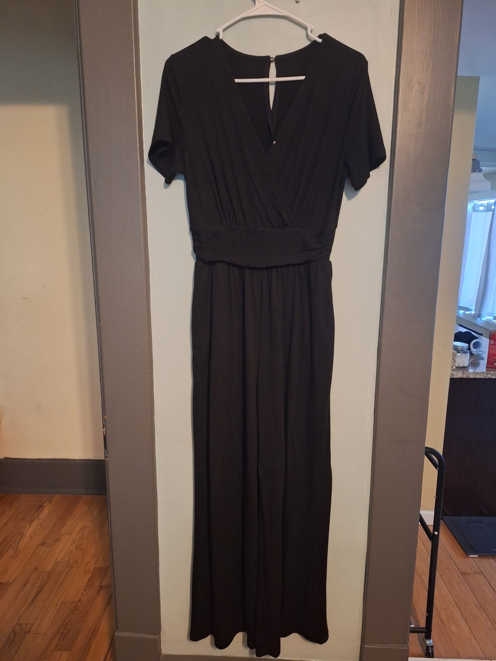 Classic Black Wrap-Front Romper